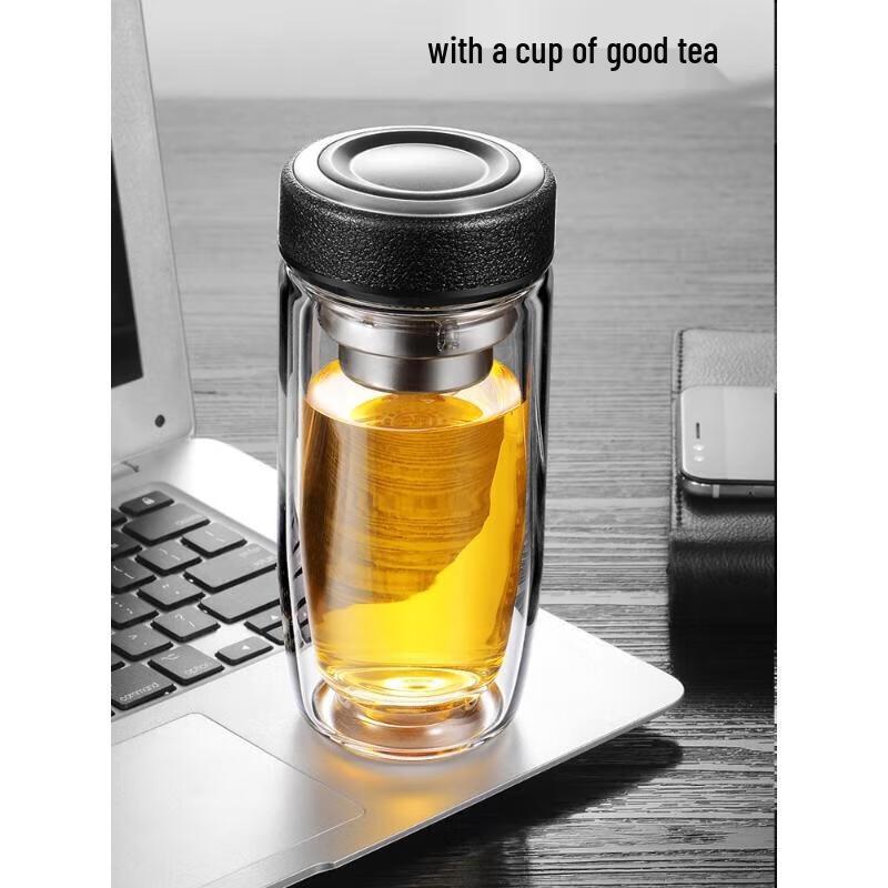 Huawensen Double Wall Tea Infuser Glass Bottle