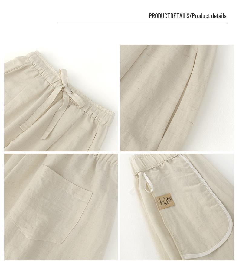 Women's Tencel Linen Wide-Leg Pants - Autumn 2025, Lightweight, Loose Fit, Straight-Leg, Sun Protection Casual Wear.