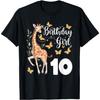 T-shirt Girafe 10e Anniversaire Fille 10 Ans Amoureux des Girafes