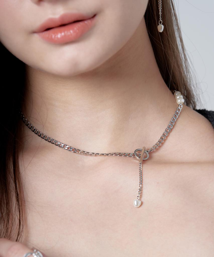 Hawha White Pearl Chain Choker