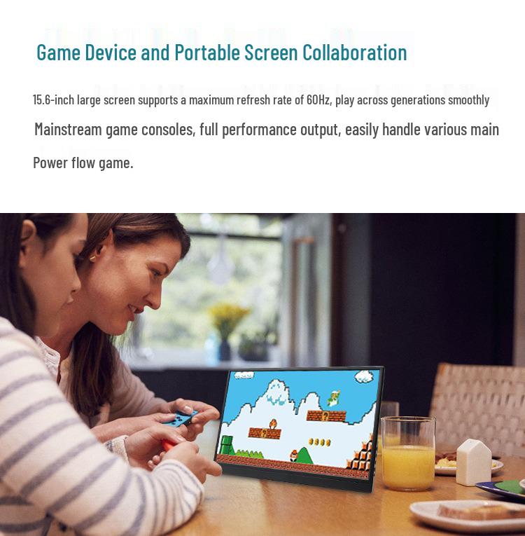 15.6" Touchscreen Portable Monitor - P16A Laptop Secondary Display for PS4/Switch.