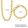 European and American Fashion 18K Gold Titanium Steel Bracelet & Necklace Set