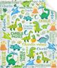 Cartoon Dinosaur Letters Printed Blanket for Sofa Travel Camping Living Room Office Conditioning Blanket for All Seasons Gifts