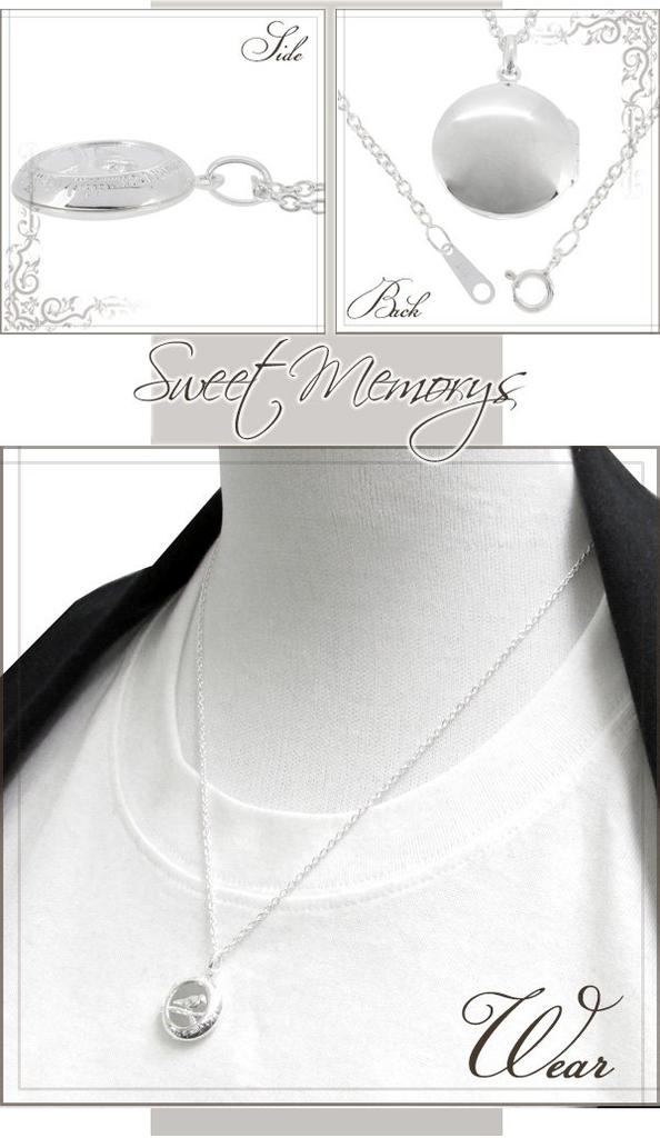 Shinjuku Gin No Kura Round Bird Locket Pendant (Silver 925) (No Chain, No Engraving) for Women with Photo Holder (sv925)