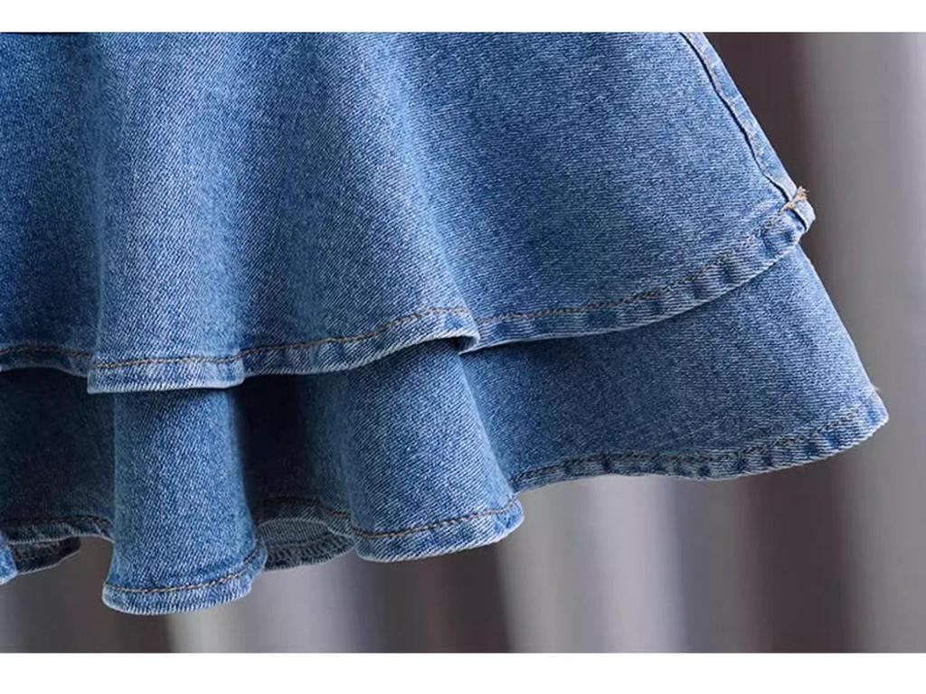 Dívčí džínová dortová sukně v korejském stylu - Jarní/letní módní krátká sukně/kalhoty