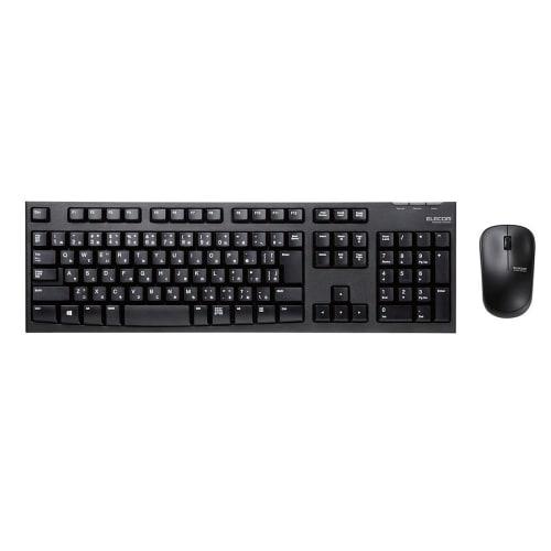ELECOM Keyboard [Mouse Set] Wireless (Receiver Included) Membrane Full Keyboard 10 Million Times Durable Compatible with PlayStation 4 Black TK-FDM063