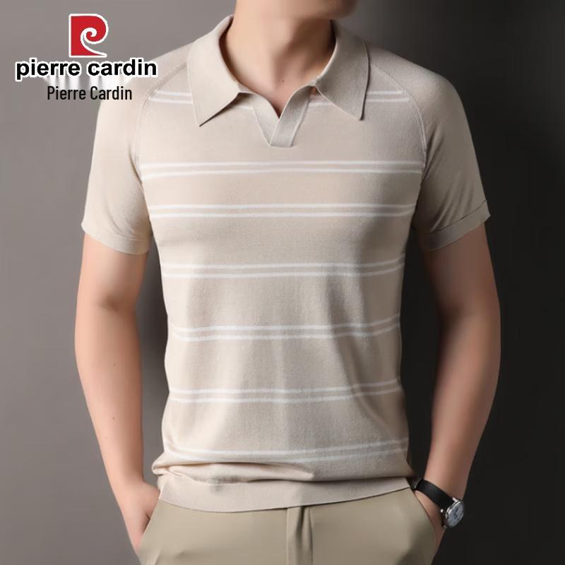 

Pierre Cardin Men s Striped Knit Polo T-shirt 2XL