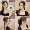 Korean Style Fashion Large Bow Ribbon Hair Claw Super Fairy Temperament Glitter Rhinestone Hair Clip Girl Sweet Hair Accessories