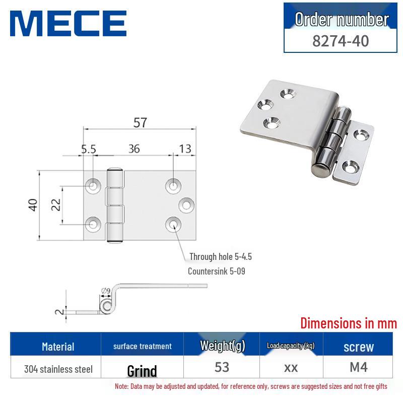 304 Stainless Steel Thickened Cabinet & Wooden Door Hinges