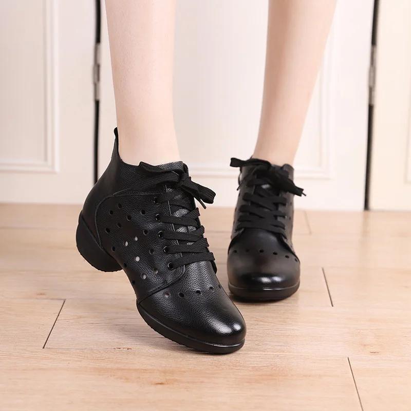 XIHAHA Girls Genuine Leather Sneakers Dance Shoes for Women Comfortable Modern Jazz Dancing Shoe Ladies Outdoor Sports Shoes