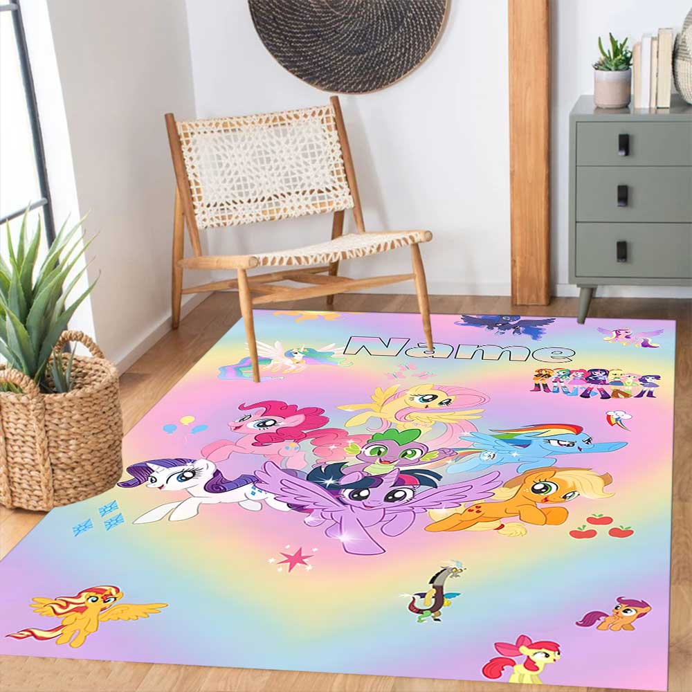 Little Pony (10) Customize your name rug, office chair cushion, home bedroom living room gift.