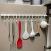 No Punching Storage Rack Hook Sliding Rail Cabinet Hook Organizer Kitchen Storage