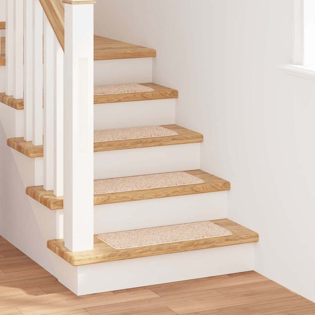 vidaXL Rutschfeste Stufenmatten 15 stk. 60 x 25 cm Creme PP creme