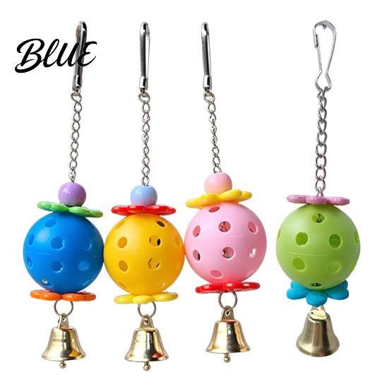 Bird Chew Toy Parrot Foraging Ball Toy Plastic Hollow with Bell Activity Cage Enrichment for Lovebird Budgie Cockatiel Conure Pecking