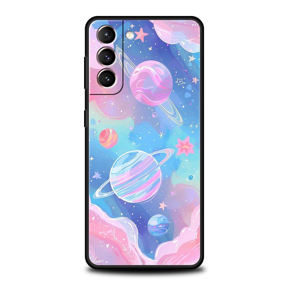 Earth Stars Space Phone Case For Samsung Galaxy S24 S23 S22 S20 Ultra S21 FE 5G S10 S9 Plus S10E S8 Soft Silicone Cover