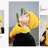 2Pcs/set Kid Knitting Hat Beanie + Long Scarf Thicken Velvet Cute Star Winter Warm Set
