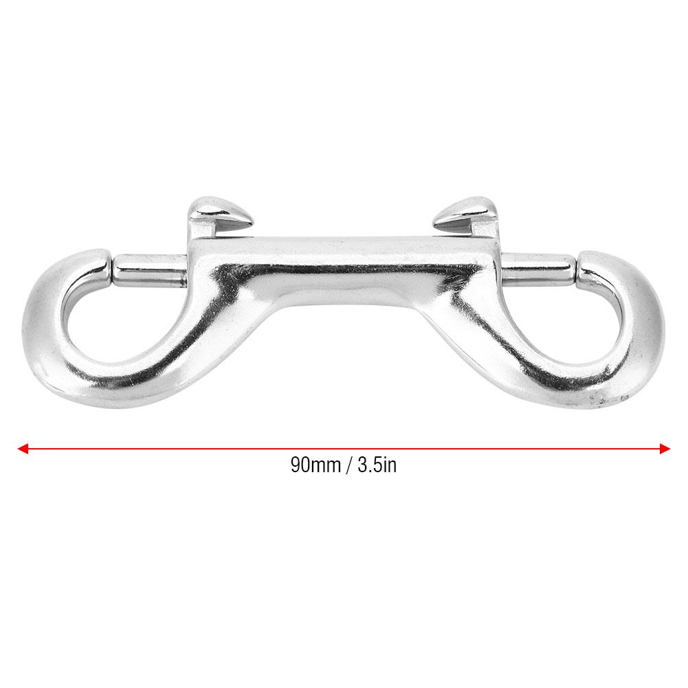 Silber   Edelstahl Doppelseitiger Karabinerhaken   Schnappverschluss   Tauchverschluss (65 mm)