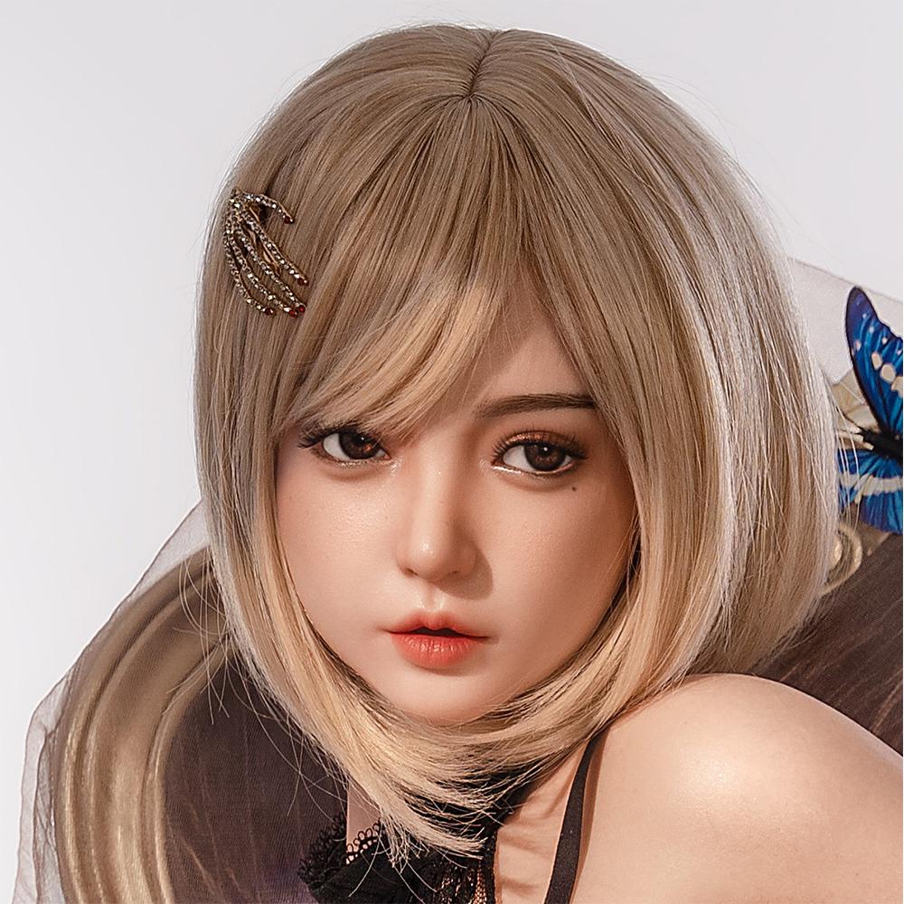 Head with Realistic Oral Function 100% Silicone Compatible with 130-180cm Sex Dolls M16 Thread Interface Wig & Implant Hair Options 3kg