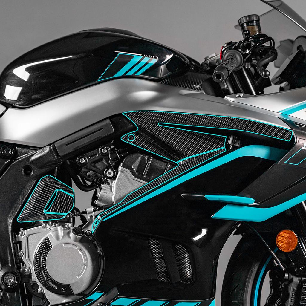 For CFMOTO 675SR Carbon Fiber Protective Sticker Upgrade Material Body Plastic Area Motorcycle Parts