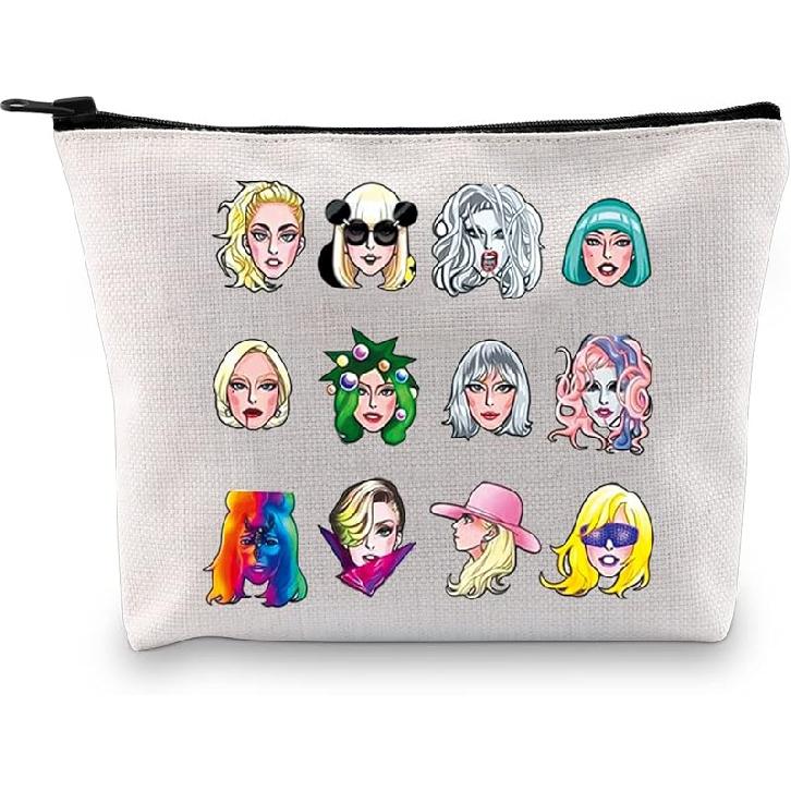 GJTIM Singer Makeup Bag Album Inspired Gift Singer Fan Club Member Zipper Pouch Singer Merchandise Gift for Fan (Ga Character Bag) Gaga Character Bag