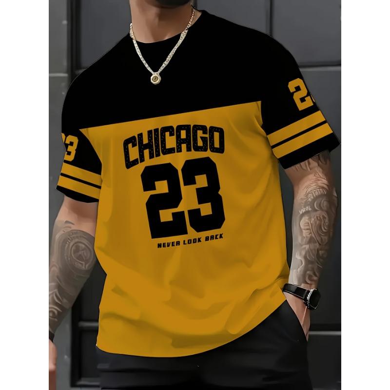 Men S Summer Sports Fashion 3D Digital Print T-Shirt Trendy Brand S
