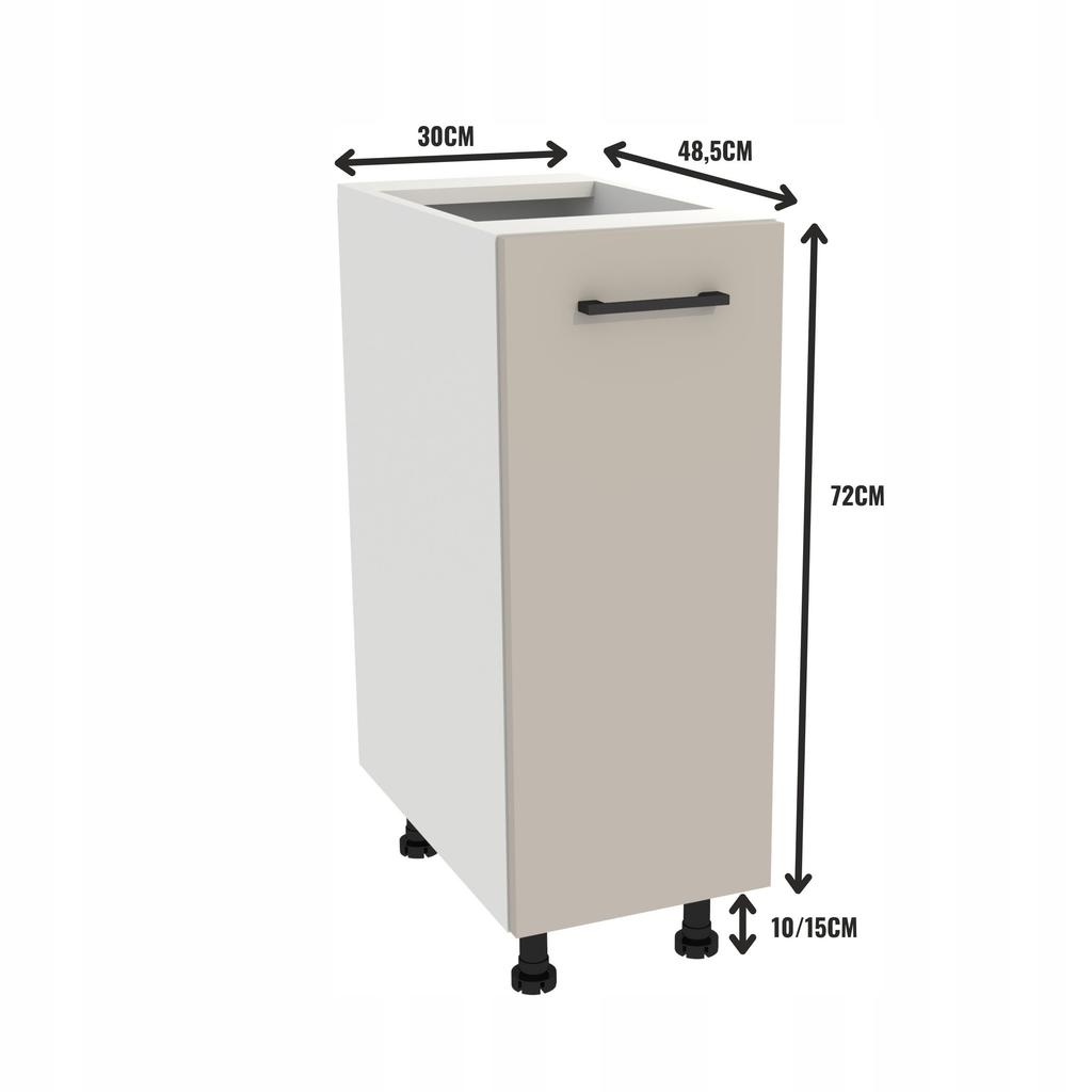 Lower Kitchen Cabinet 30 Capri Body White Front Cashmere Matte