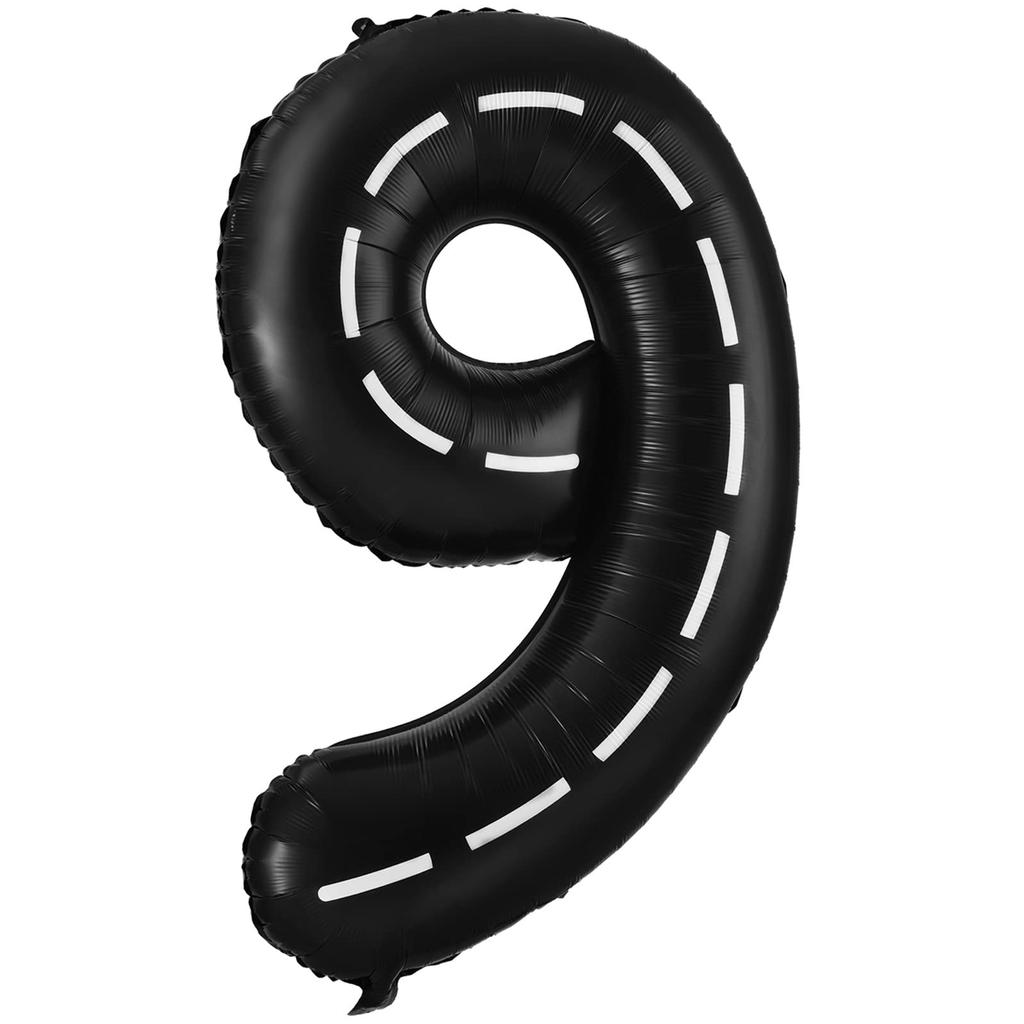 40 Inch Race Car Black Number 0-9 Birthday Party Balloons Boys 0th Birthday Party Race Car Theme Party Decorations Supplies