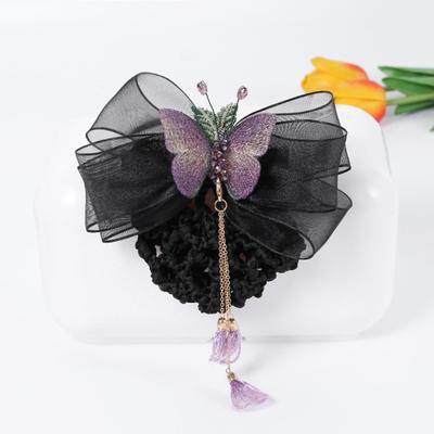 Hair Net Tassel Bow Decor Decoration Delicate Popular Flight Attendant Ribbon Bun Accessories
