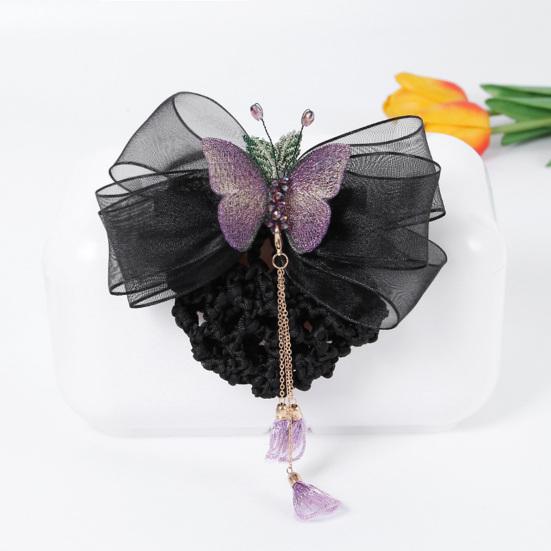 Hair Net Tassel Bow Decor Decoration Delicate Popular Flight Attendant Ribbon Bun Accessories