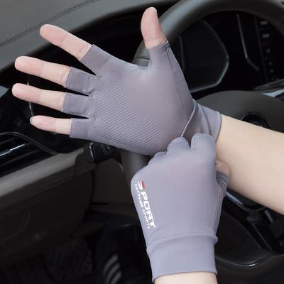 Cycling Sunscreen Gloves Summer Sun Protection Gloves Driving Riding Non-slip Breathable Gloves Half-finger Touch Screen Glove Fishing Cycling Gloves