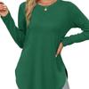 Long Sleeves Women's Solid Color Long Sleeve Top Crew Neck Loose Casual Bottom Shirt