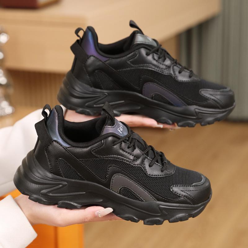 Women's Winter Student Lightweight Soft Sole Fashion Versatile Shock Absorbing Sports Running Shoes Pedicure Daddy Shoes