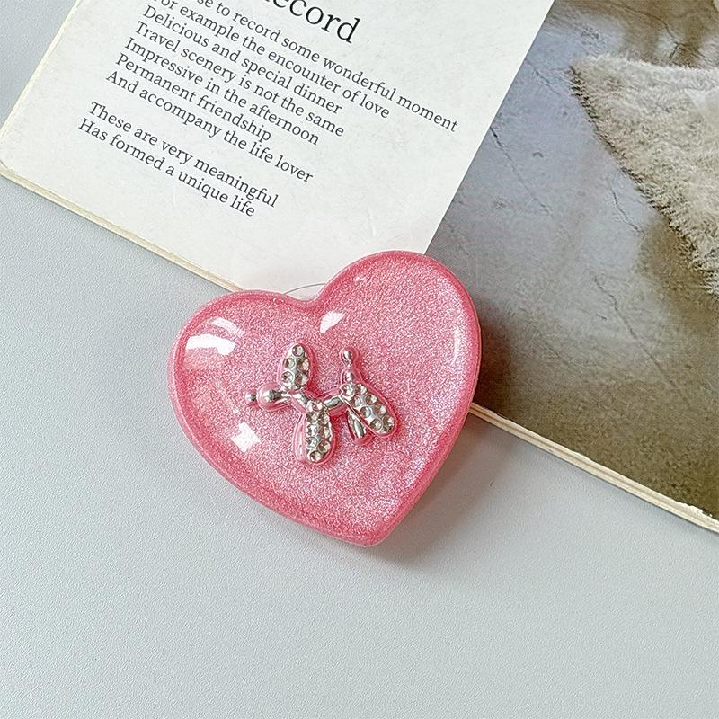 Rhinestone Puppy Solid Color Love Glitter Mobile Phone Airbag Holder Wind Magnetic Paste Ring