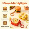 Food Shaped Anti Anxiety Stress Relief Keychain Realistic Creative Soft Squeeze Toy Key Ring for Kids Gift