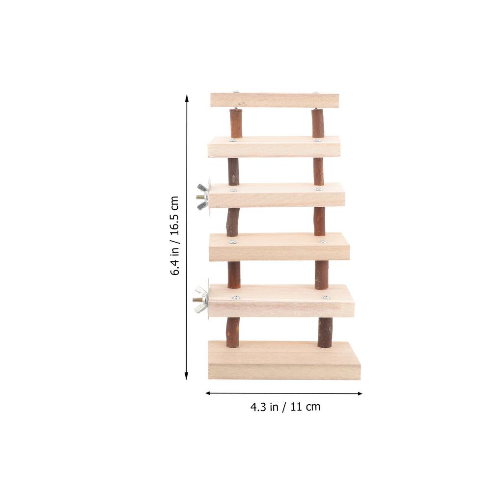 Wooden Ladder Toy Natural Wood Hamster Climbing Ladder Pet Cage Stairs Small Animal Play Ladder Chinchilla Rat Cage