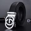 Lychee Grain Leather Smart Casual Belt With Automatic Buckle And Letter Design For Men