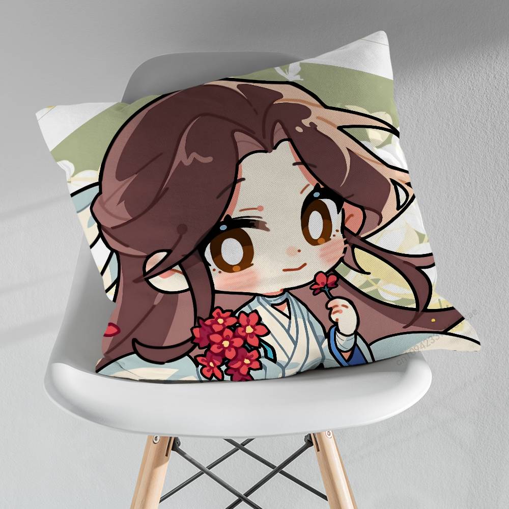 Cute Tian Guan Ci Fu Credit Pillowcase for Sofa Room Office Decor Printing  Merchandise AllMatch Cushion Cover