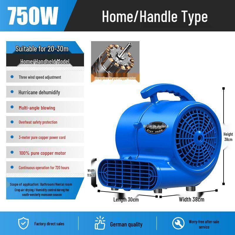 Commercial High-Power Blower Ground Dryer & Dehumidifier