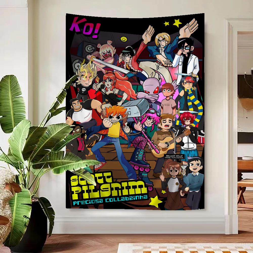 

Anime Scott Pilgrim Wall Tapestry Design Perfect for Adding Personal Flair to Living Rooms Dorms Home Spaces Wall Art Decor 74x94cm(29x37in)