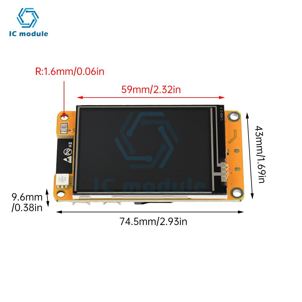 ESP32 2.4-inch 240 * 320 Capacitive Touch Display Type C WiFi BT Development Board Smart Display Screen