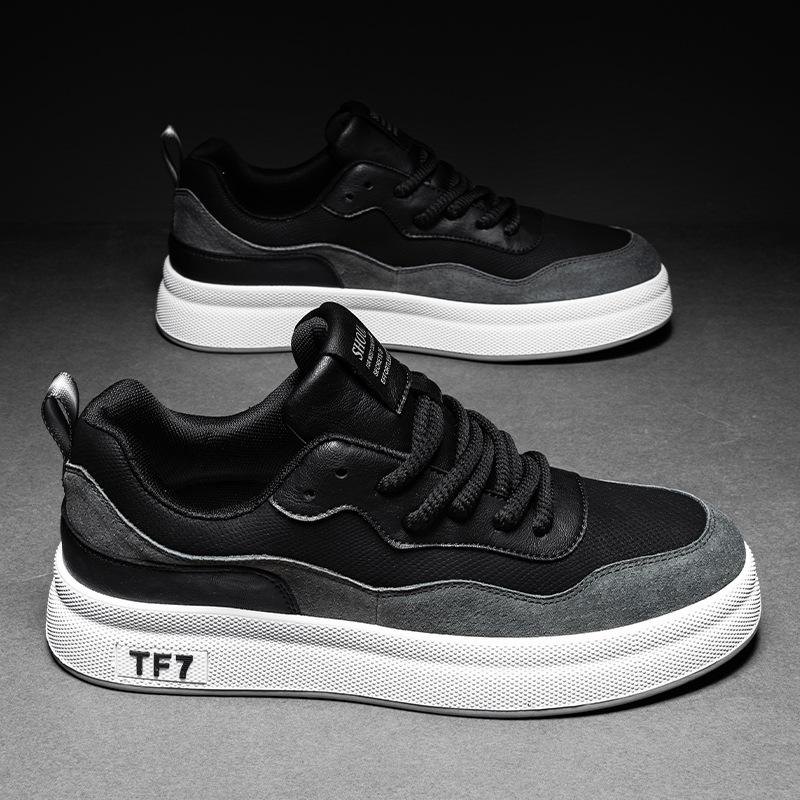 

Осень новые толстоподошвенные увеличивающие рост кожаные повседневные кеды модный ретро стиль спортивные дышащие холодные липкие повседневные туфли мужская обувь 44