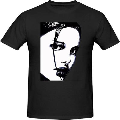 Natalie Music Portman Camisetas para Hombre Manga Corta Algodón Casual Básicas Camisetas Negras(17)