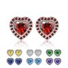 2026 Inlaid Zircon Peach Heart Earrings Women's Small Love Earrings for Your Heart, Women's Cute Heart Earrings
