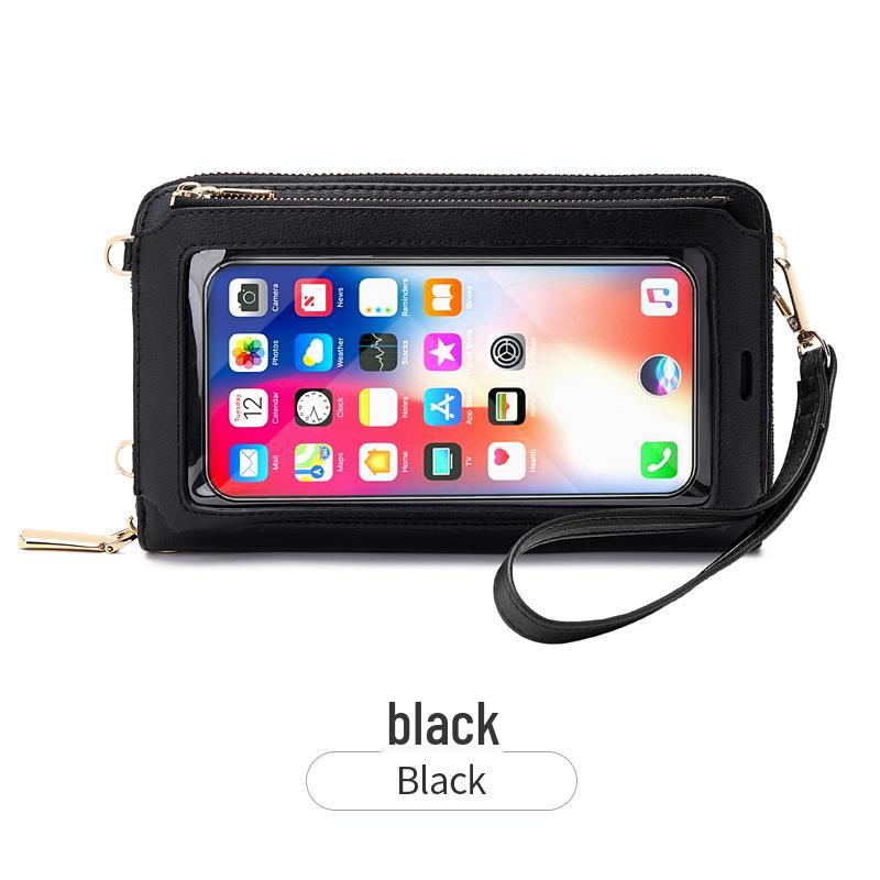 RFID Anti-Theft Touchscreen Crossbody Wallet & Mini Women s Shoulder Bag чёрный