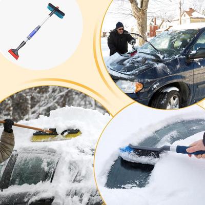Trunk Snow Shovel 360 Rotating Detachable Handle Car Snow Removal Windshield Ice Scraper Flexible Snow Ice Scraper Practical Car
