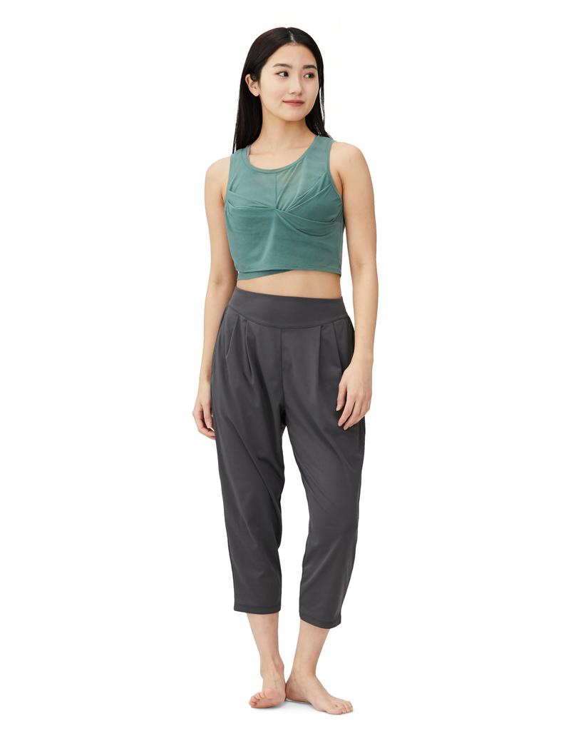 Danskin Sheer Light Cropped Tank Earth Emerald Women's Top,