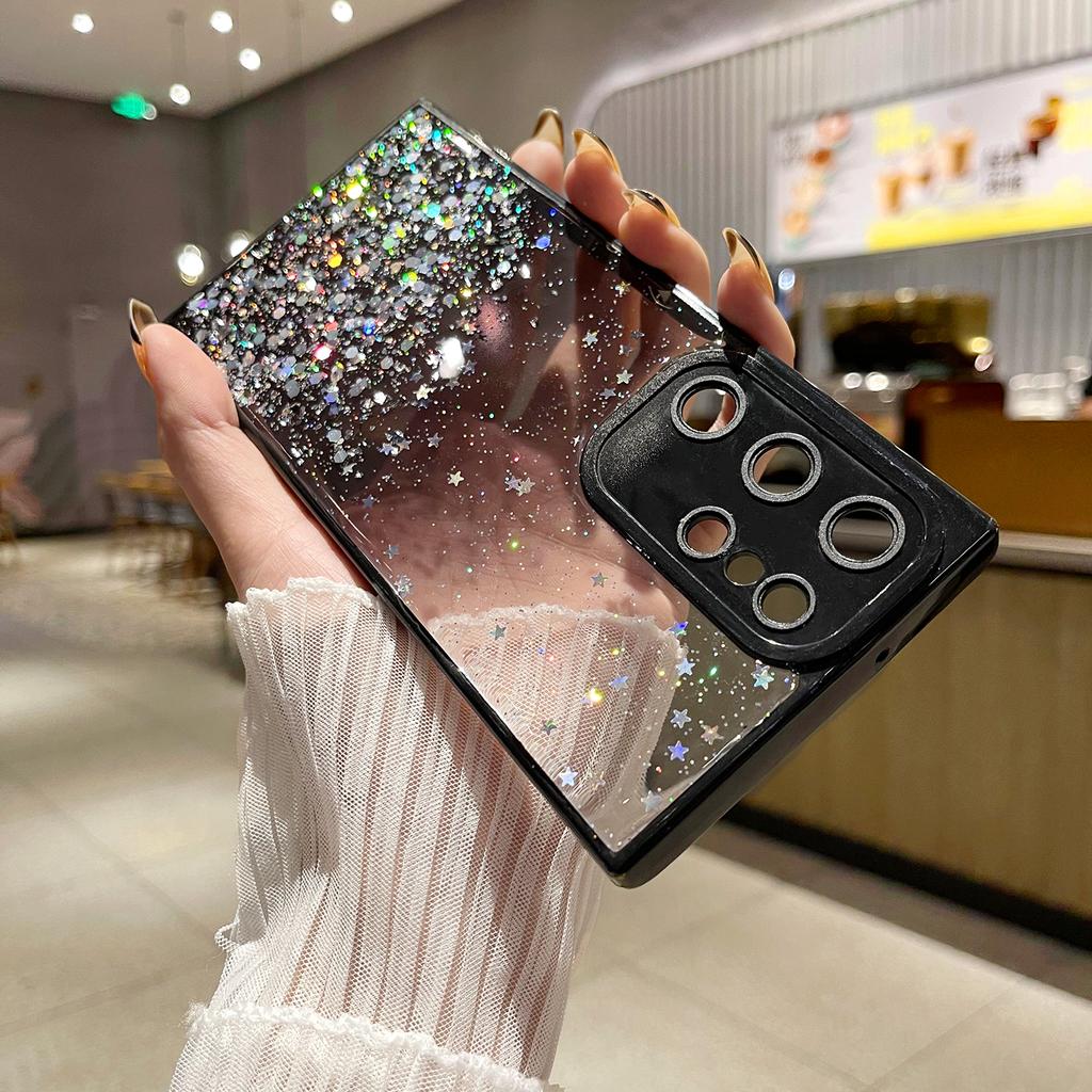 Luxury Glue Glitter Gradient Phone Cases For Samsung Galaxy S23Ultra S23 S22 Plus Clear Epoxy Soft Covers