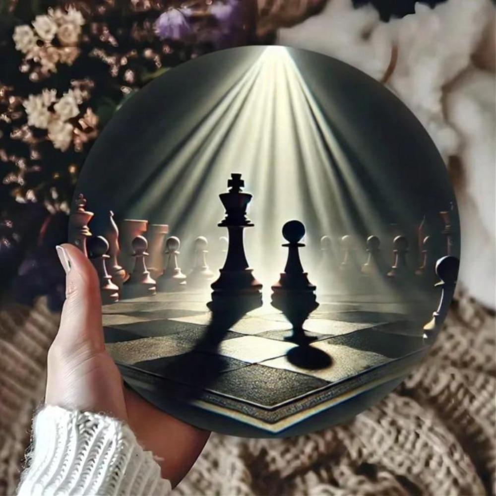Iron Wall Art Chessboard Metal Sign for Home Cafe Bar Decor