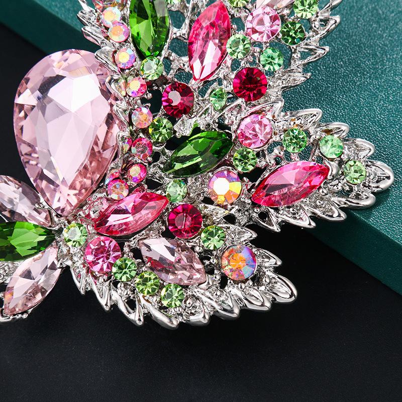 Broche en verre cristal haut de gamme, corsage de fleurs personnalisé, pendentif multifonction, accessoires vestimentaires