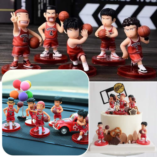 Mprocen Slam Dunk Keychains, Set of 5, Featuring Kaede Rukawa, Hisashi Mitsui, Ryota Miyagi, Takenori Akagi, and Hanamichi Sakuragi. Cute Keychain Pen